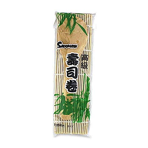 Sushimatte + Holzlöffel - Set SUSHI MATTE mit Löffel / Bambusmatte 24 cm x 21 cm