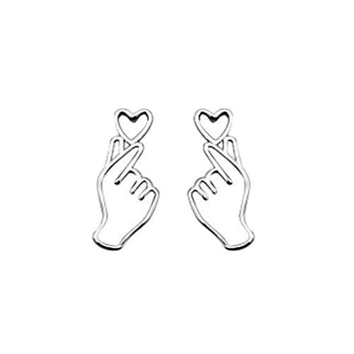 SLUYNZ 925 Sterling Silber Liebes-Herz-Ohrstecker für Frauen Mädchen Einzigartige süße Liebes-Herz-Ohrringe (Silber)