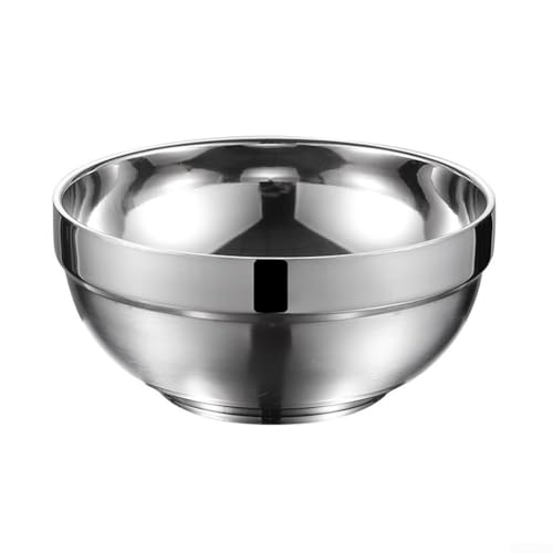 Doppelschichtige, isolierte Edelstahl-Schalen zum Servieren von Reis, Dip-Sauce und Salaten, ideal für Zuhause und Bankette (18 cm)