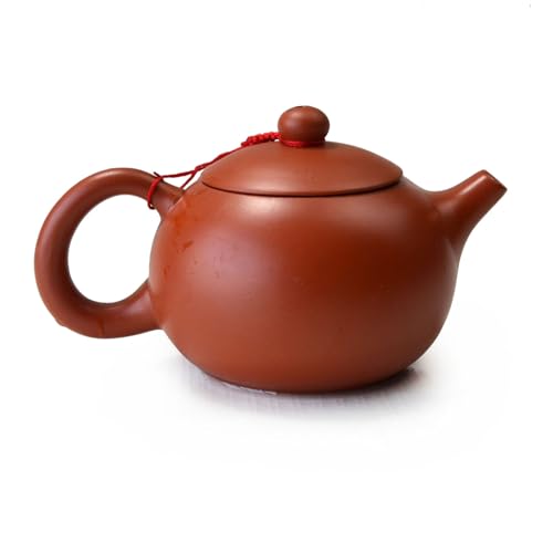 Teekanne, chinesischer Ton, Xishi-Topf, 200 ml, Zisha Rot Gongfu Cha für losen Tee (Rotbraun)