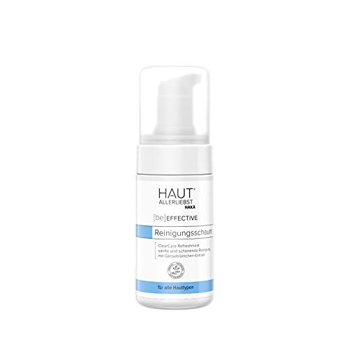 HAKA Reinigungsschaum Gesicht, 100 ml Pump-Flasche, sanft & porentief reinigend, entzündungshemmende Gesichtsreinigung, entfernt Unreinheiten & Make-up, für jeden Hauttyp, vegan