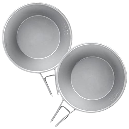 DECHOUS 2stücke Teiliges Edelstahl Camping Schüsseln Mit Flachem Boden Und Griff Multifunktionale Robuste Outdoor Essgeschirr Bowls Für Wasser Kaffee Reis Geeignet Tragbar Für Wandern Pick