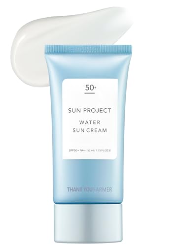 THANKYOU FARMER Sun Project Water Sun Cream 50ml - Travel Size Sunscreen, Face Sunscreen for Sensitive Skin, Korean Sunscreen for Face