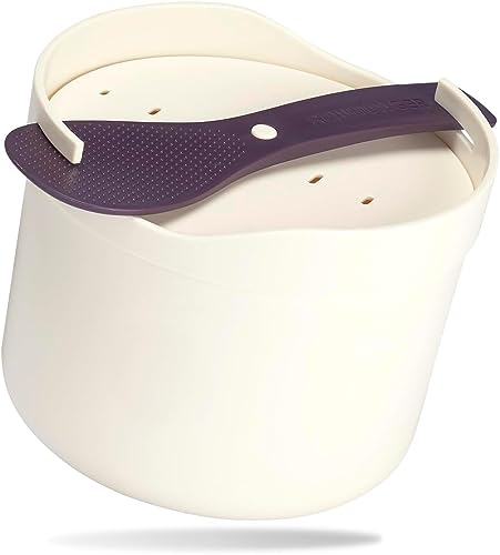 REISHUNGER Mikrowellen Reiskocher (1,7 l) - weiß - Für perfekt gegarten Reis in nur 12 Minuten - Spülmaschinengeeignet