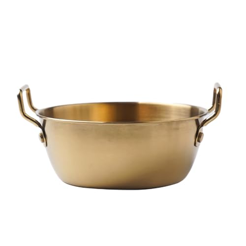 Edelstahlschalen - Doppelohr-Haushaltsschüssel, Balti-Servierschalen | Balti-Schale aus Edelstahl mit Griff, silbernes indisches Curry serviert Karahi Gerichte für Reis-Desserts,