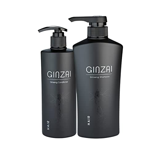 GINZAI – Haar Shampoo 500ml & Conditioner 300ml im Set – koreanische Kosmetik zur Stärkung der Haarwurzeln – Feuchtigkeitspflege & Haarspülung für glänzendes Haar- Haarkur- Pflegeprodukt