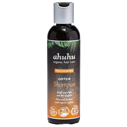 ahuhu THICKENING Coffein Shampoo (200ml) – Mit Bio-Koffein & Reisstärke, Stärkt Haarwurzeln & schützt die Kopfhaut, Mehr Volumen für Damen & Herren, Ohne Silikon & Parabene, Vegan