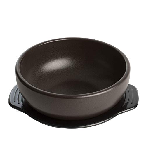 Crazy Korean Cooking Korean Stone Bowl (Dolsot), Sizzling Hot Pot for Bibimbap and Soup (Large, No Lid) - Premium Ceramic by Crazy Korean Cooking