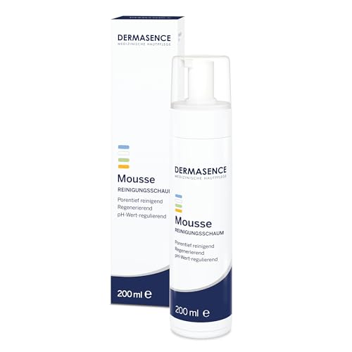 DERMASENCE Mousse Reinigungsschaum, 200 ml - Porentiefe und leicht hautschälende Gesichtsreinigung - hautaktivierend - speziell bei fettiger und zu Unreinheiten oder Akne neigender Haut