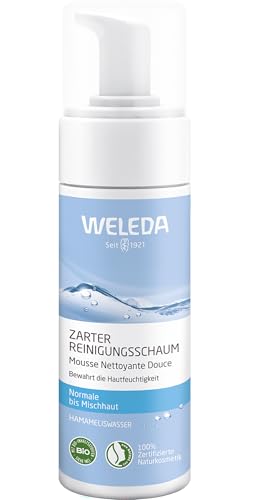 WELEDA Bio Zarter Reinigungsschaum, Naturkosmetik Gesichtsreinigung zur porentiefen Reinigung für normale und Mischhaut, Pflegeschaum gegen unreine Haut im Gesicht (1 x 150 ml)