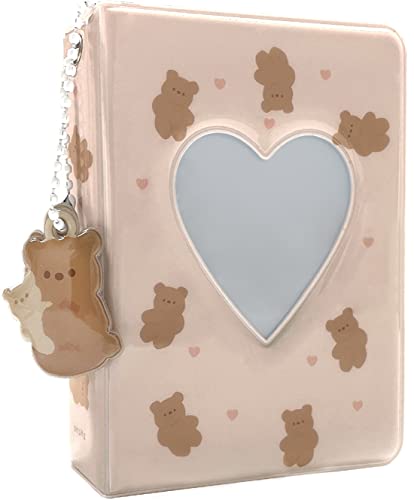7,6 cm Mini-Fotoalbum, 40 Taschen, Fotokartenhalter, Liebesherz, hohl, Fotokartenhalter