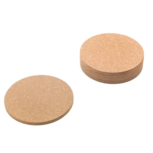 Metaltex Kork-Glasuntersetzer 6er Set 9cm – Eleganter Schutz für Tisch, Theke, Oberflächen, Braun