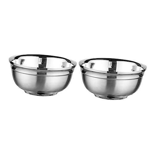 WEKADRIN 2stücke Edelstahlschalen Große Schüsseln Doppelwandig Isoliert Für Suppe Nudeln Reis Salat Dessert Obst Snacks Küchenhelfer Zum Warmhalten Ohne Verbrühung Lebensmittelaufbewahrungs