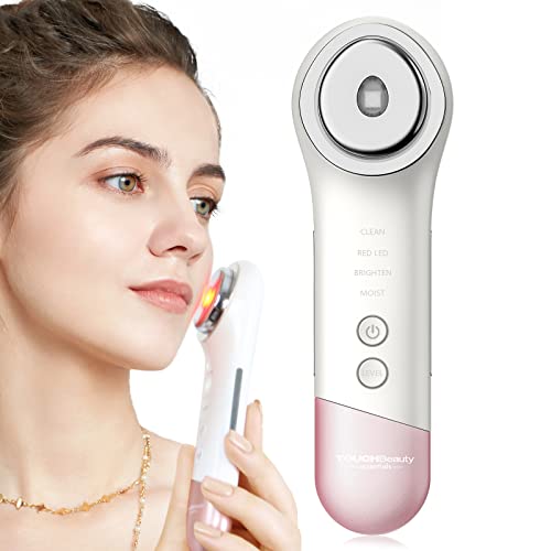 TOUCHBeauty Lichttherapie Faltenentferner mit ION-/ION+, Heiße Gesichtsmassage Gerät Make-up Entferner Creme Booster Gesichtsbehandlung LED Photon Hautstraffung Hautverjüngungsgerät Anti-aging