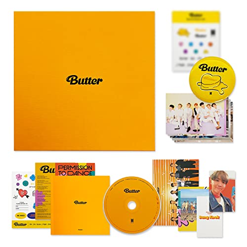 BTS Album - [ BUTTER ] (CREAM Ver.) CD-R + Photobook + Lyric Cards + Instant Photo Card + Photo Stand + Folded Message Card + Graphic Sticker + Photo Card