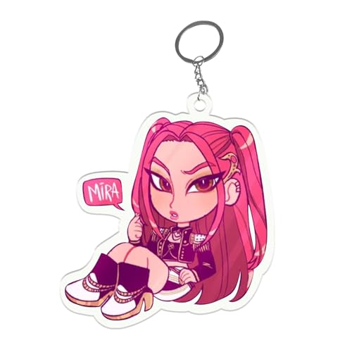 XYYYHTL Huntirx Kpop Schlüsselanhänger Kpop Saja Boys Rumi Mira Jinu Zoey Anime Figur Souvenir Schlüsselringe Jungen und Mädchen Rucksack Anhänger Pop Figuren aus Acrylic Geschenk Zubehör