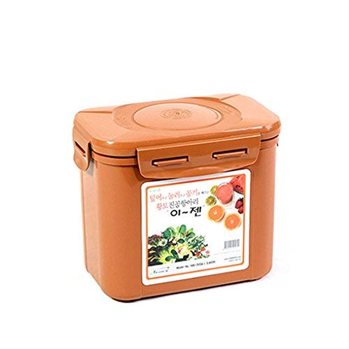 e-jen Probiotischer Gärbehälter für Kimchi, Sauerkraut mit Vakuuminnendeckel, Steingut-Braun, 1,7 l