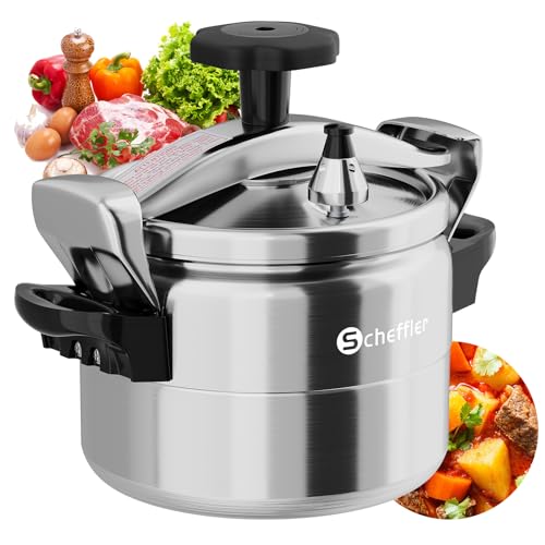 Schnellkochtopf Scheffler Schnellkochtopf Induktion Dampfkochtopf (7 L, Ø24cm), für alle Herdarten, Pressure Cooker Mit 3 Sicherheitssystem, Silber