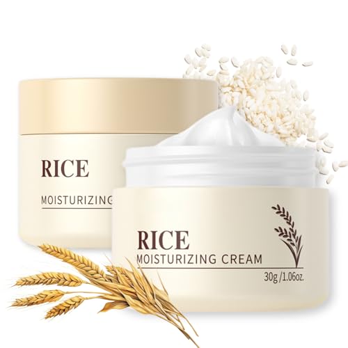 Rice Gesichtscreme 2 Stück - Rice Céramide Cream - 41% Reiskleie-Essenz mit Ceramid - Stärkt Die Hautbarriere, Nährt Tief, Beruhigt Den Hautton - Korean Skincare Face Cream für Alle Hauttypen