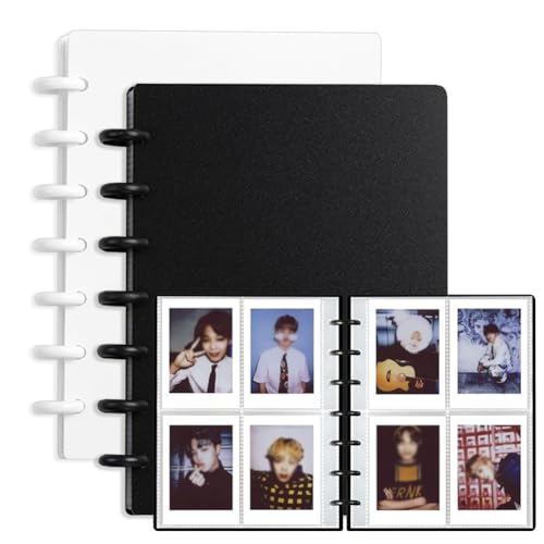 2 Pack Kpop Photocard Binder Set (Black + White) | 20 Pages & 80 Double-Sided Pockets per Set | Holds 2x3 Inch Cards, Display 320 Photos | DIY Kpop Collector Album