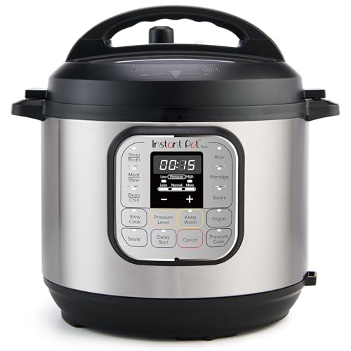 Instant Pot Duo 7-in-1 Smart Cooker 5,7 L - Schnellkochtopf, Schongarer, Reiskocher, Sautierpfanne, Joghurtbereiter, Dampfgarer und Speisewärmer, Schwarz/Rostfreier Stahl