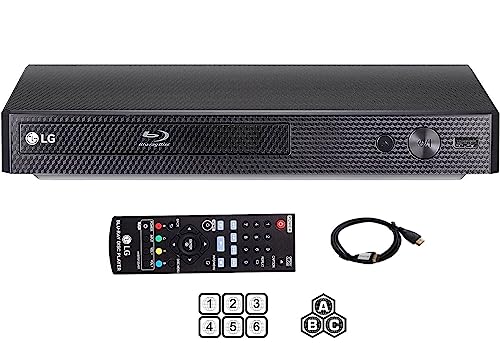 LG BP-250 Blu-Ray-Player, Multi-Region-Version, Smart, 110–240 Volt, Dynastar 1,8 m HDMI-Bundle