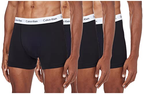 Calvin Klein Herren 3er Pack Boxershorts Trunks Baumwolle mit Stretch, Schwarz ,B-Cool Melon/Glxy Gry/Brn Belt Lg, L, Schwarz, M