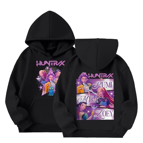 Generisch KPop Hoodie für Jungen Mädchen, K-Pop Kapuzenpullover mit Anime-Druck, Langarm Sweatshirt Lässige Oberteile für Unisex Kinder 2-16 Jahre Streetwear