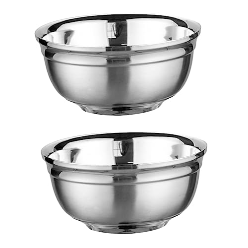HIAKDOFT 2 Stück Doppelschicht edelstahlschalen Isolierte Hitzebeständige Thermoschüsseln für Reis Suppe Haushalt Doppelwandige Geruchsfreie Food Holder Spülmaschinenfest