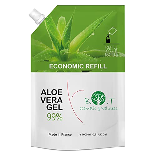 100% Reines Aloe Vera Gel direkt aus Lanzarote Spanien Feuchtigkeitscreme für Gesicht Körper Pickel Trockene Haut After Sun Sonnenbrand Haar Gel After Shave Herren 1000 ml