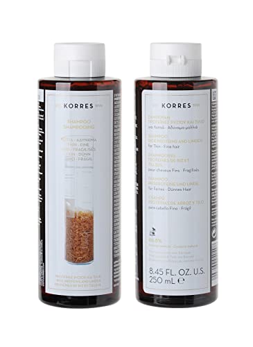 KORRES Rice Proteins und Linden Shampoo für feines Haar, silikon- und parabenfrei, 250 ml