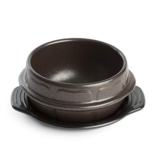 Crazy Korean Cooking Korean Stone Bowl (Dolsot), Sizzling Hot Pot für Bibimbap und Suppe – Premium Keramik (klein – ohne Deckel)