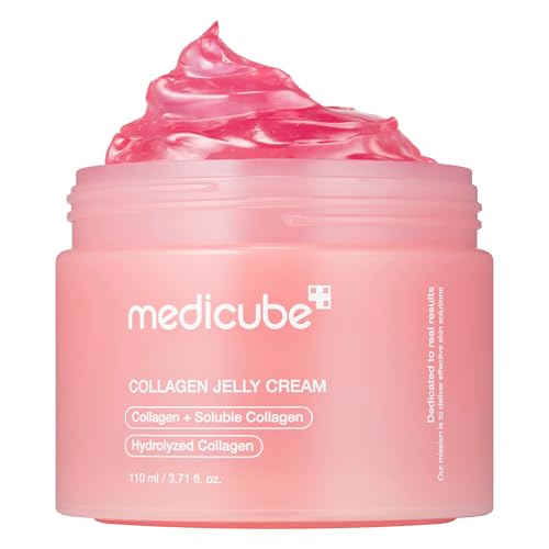 Medicube Kollagen Jelly Creme, Niacinamid und Gefriergetrocknetes Hydrolysiertes Kollagen, Verleiht 24 Stunden Lang Glanz und Ein Straffes Aussehen, Korean Skincare - 110 Ml
