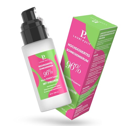 Lauri Petit® Premium Snail Mucin Serum 96% Booster mit Hyaluron | 50ml | hochdosierte koreanische Kosmetik, Formel gegen unreine - empfindliche Haut, Face care, Gesichtscreme | Korean Skincare