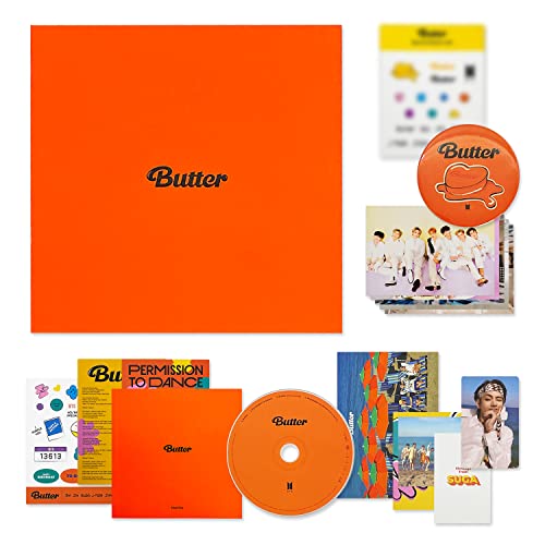 BTS Album - [ BUTTER ] (PHEACHES Ver.) CD-R + Photobook + Lyric Cards + Instant Photo Card + Photo Stand + Folded Message Card + Graphic Sticker + Photo Card