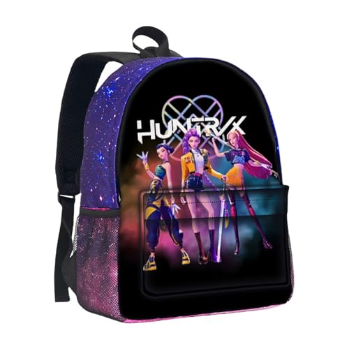 Rucksack Mädchen Jungen KPOP De-Mon Anime Leichter Rucksack HUNTRlX Anime Schulrucksack Unisex Tragbare TascheRucksäcke der Schulbuchtasche für Kinder
