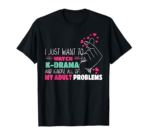 Ich Will Nur Kdrama Korean Heart Finger K-Drama Sehen T-Shirt