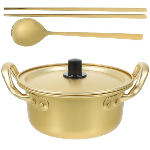 ABOOFAN Ramen Topf Aus Aluminium Mit Doppelgriff Kleiner Kochtopf Für Instantnudeln Und Suppen Sicherer Griff Mit Verbrühschutz Leicht Zu Reinigen Für Camping Und Grill