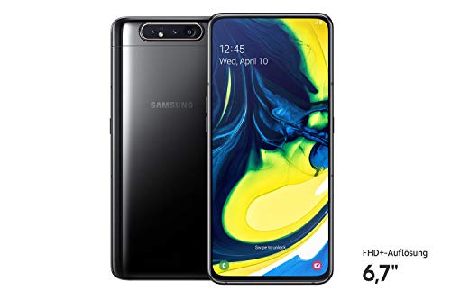 Samsung Galaxy A80 Smartphone Bundle (17.0cm (6.7 Zoll) 128GB interner Speicher, 8GB RAM, Dual sim, Android, Schwarz) inkl. 36 Monate Herstellergarantie [Exklusiv bei Amazon] | Deutsche Version