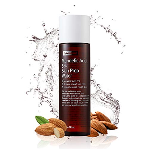 BY WISHTREND Mandelsäure 5% Hautvorbereitungswasser, sanftes Hautpeeling für das Gesicht, ideal für empfindliche Haut | Hilft bei verstopften Poren und Pigmentierung (4,1 Fl Oz (1er-Pack))