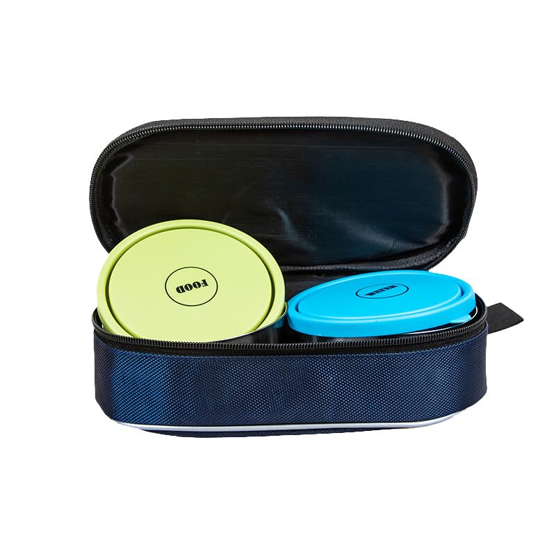 HAPPET Reise-Set S | 2×0,25 L Edelstahlschalen mit Aufschrift 'WASSER' und 'ARMA' | Etui Verschliessbar mit Reißverschluss, rutschfester Standfuß | Set für Hunde und Katzen