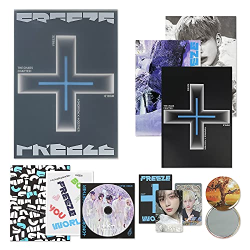 TXT The 2nd Album - THE CHAOS CHAPTER : FREEZE [ WORLD ver. ] CD + Photobook + Sticker Pack + Lyric Book + Behind Book + Photocard + OS Photocard + Poster + Postcard