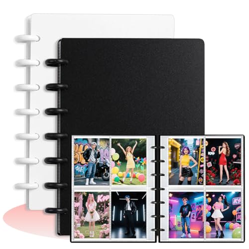 2 Pack Kpop Photocard Binder Set (Black + White) | 20 Pages & 80 Double-Sided Pockets per Set | Holds 2x3 Inch Cards, Display 320 Photos | DIY Kpop Collector Album