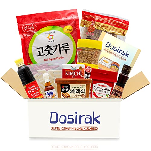 Dosirak Korea Kochbox mit 25 koreanischen Rezepten - Mit Grundzutaten, Videoanleitungen und bebilderten Kochrezepten zum Nachkochen - Besondere Geschenkbox für Kochanfänger und Profis