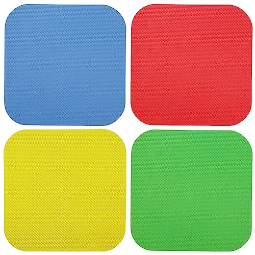 4 Stück Gummi Glasöffner Greifer Pad Quadrat Bunte Gummi Dosenöffner Matte Wärmedämmung Rutschfeste Topfmatte Haushalt Multifunktionaler Untersetzer