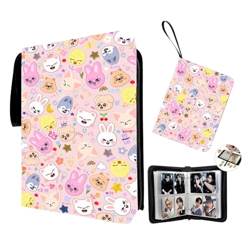 Stray Kids Photocard Binder 4-Fächer 100 Seiten Platz für 400 Karten SKZOO Album Photocard Binder Kpop Sammelalbum Stray Kids Merch