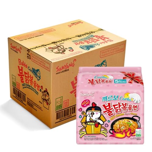 40x Samyang Buldak Ramen Instant Nudeln Noodles Carbonara Cheese Hot Chicken Flavour 40er Pack - Halal Sofortnudeln Mega Lecker und schnell gemacht!