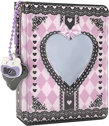 BEEK 3 pp-1 3 Inch Kpop Holder Mini Butterfly Love Heart Hollow 40 Pockets Name Card Book Photo Fans Album with Charm