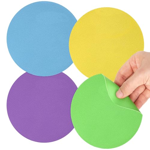 4 Stück Gummi-Glasöffner-Pads Rund Wärmeisoliert Rutschfest Greifer-Pads Wärmeisolierte Gummi Glasoffner Rutschfeste Greifpads Mit Flaschenöffner, Multifunktionales Werkzeug (Rund)