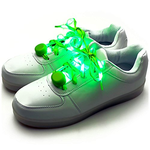 Ucult Leucht-Schnürsenkel Blinkende LED Nylon Schnürsenkel für Party Open Air Sneaker (Grün)